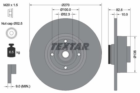 DISC FRANA TEXTAR 92154503 - Compatibil cu RENAULT