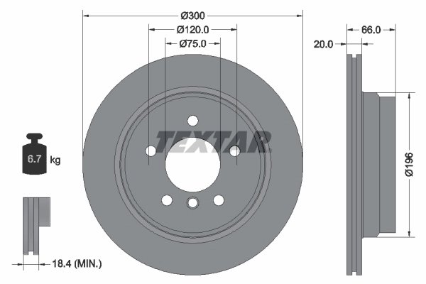DISC FRANA TEXTAR 92154903 - Compatibil cu BMW, BMW (BRILLIANCE), ZINORO