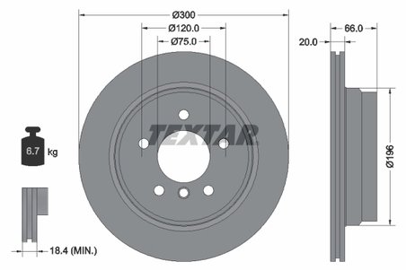 DISC FRANA TEXTAR 92154903 - Compatibil cu BMW, BMW (BRILLIANCE), ZINORO