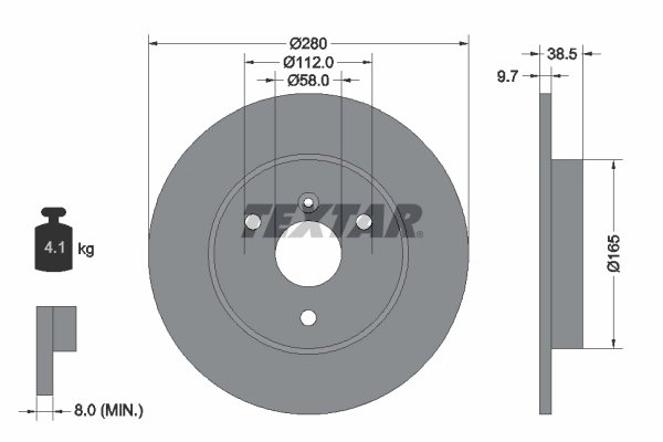 DISC FRANA TEXTAR 92155503 - Compatibil cu SMART