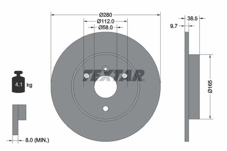 DISC FRANA TEXTAR 92155503 - Compatibil cu SMART