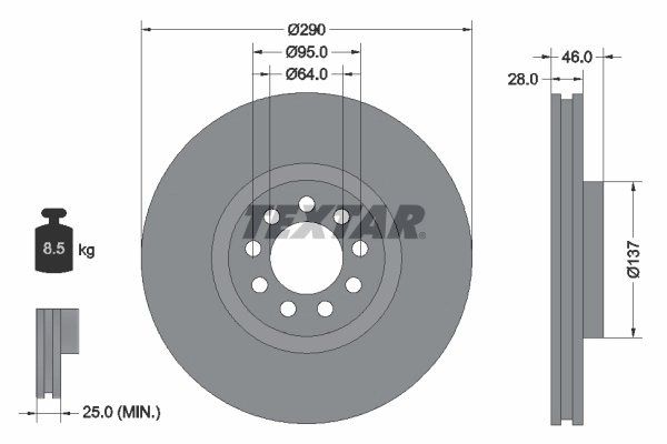 DISC FRANA TEXTAR 92155700 - Compatibil cu IVECO