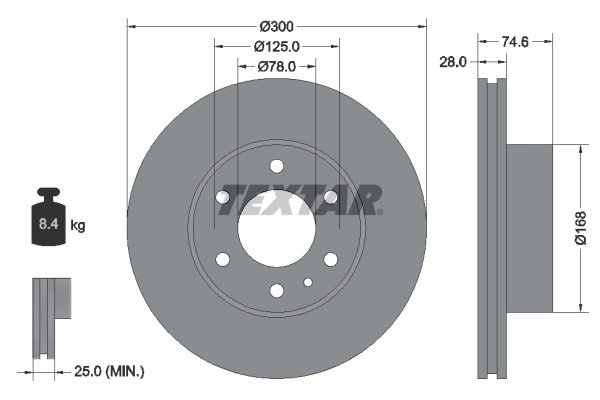 DISC FRANA TEXTAR 92155900 - Compatibil cu IVECO