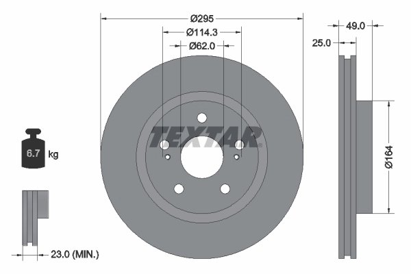 DISC FRANA TEXTAR 92156503 - Compatibil cu SUZUKI