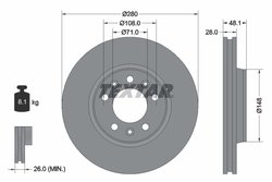 DISC FRANA TEXTAR 92156903 - Compatibil cu CITROEN, FIAT, PEUGEOT, TOYOTA