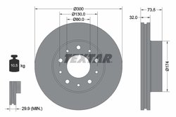 DISC FRANA TEXTAR 92157303 - Compatibil cu CITROEN, FIAT, OPEL, PEUGEOT, RAM, VAUXHALL