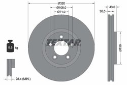 DISC FRANA TEXTAR 92158703 - Compatibil cu DAIMLER, JAGUAR
