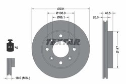 DISC FRANA TEXTAR 92158900 - Compatibil cu ROVER, TATA