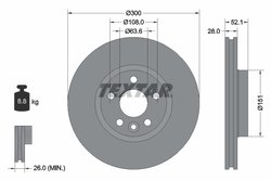 DISC FRANA TEXTAR 92159205 - Compatibil cu FORD, FORD (CHANGAN), LAND ROVER, VOLVO, VOLVO (CHANGAN), VOLVO ASIA