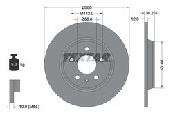 DISC FRANA TEXTAR 92160103 - Compatibil cu AUDI, AUDI (FAW)