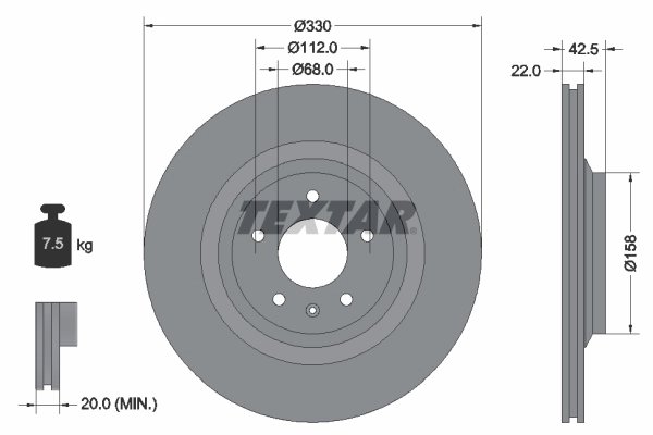 Disc frana Textar 92160403