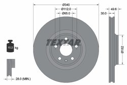 DISC FRANA TEXTAR 92160505 - Compatibil cu AUDI