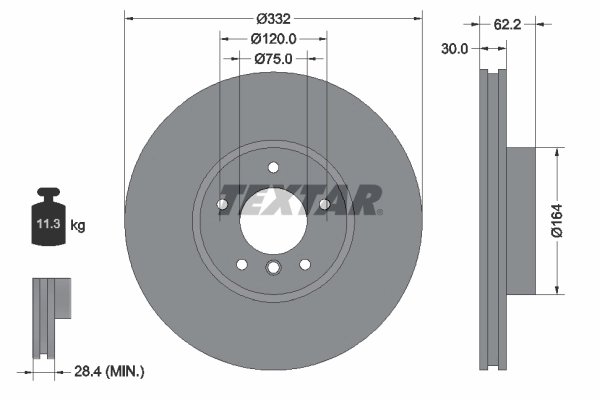 DISC FRANA TEXTAR 92160805 - Compatibil cu BMW