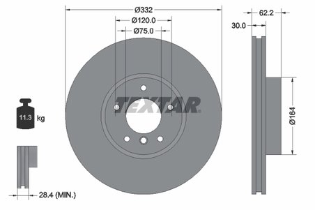 DISC FRANA TEXTAR 92160805 - Compatibil cu BMW