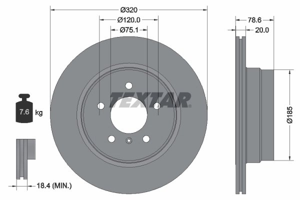 DISC FRANA TEXTAR 92161103 - Compatibil cu BMW