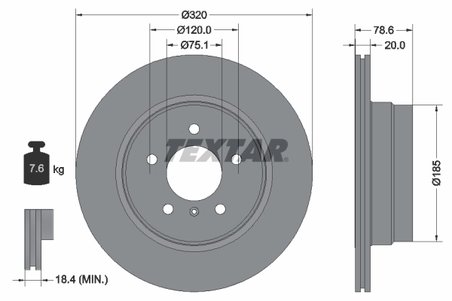 DISC FRANA TEXTAR 92161103 - Compatibil cu BMW