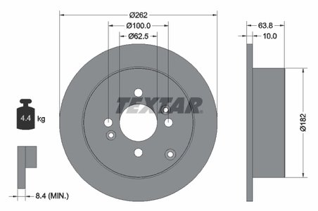 DISC FRANA TEXTAR 92161303 - Compatibil cu DODGE, HYUNDAI, HYUNDAI (BEIJING), KIA, KIA (DYK)