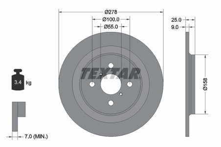 Disc frana Textar 92161903