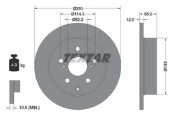 DISC FRANA TEXTAR 92162103 - Compatibil cu LANDWIND (JMC), LEXUS, TOYOTA, TOYOTA (FAW)