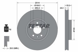 DISC FRANA TEXTAR 92162305 - Compatibil cu FORD, FORD USA, LAND ROVER, VOLVO, VOLVO (CHANGAN), VOLVO ASIA