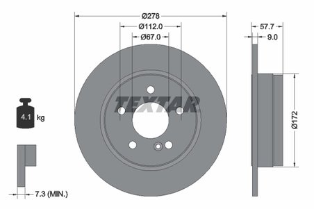 DISC FRANA TEXTAR 92163100 - Piesa auto compatibila cu mai multe marci