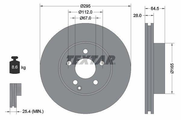 DISC FRANA TEXTAR 92163205 - Compatibil cu MERCEDES-BENZ, MERCEDES-BENZ (BBDC)