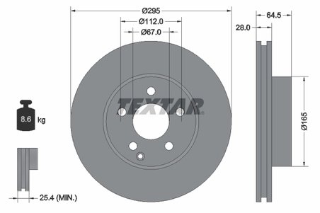 DISC FRANA TEXTAR 92163205 - Compatibil cu MERCEDES-BENZ, MERCEDES-BENZ (BBDC)