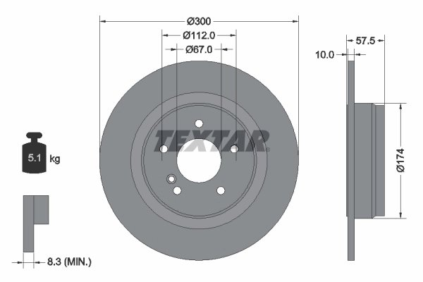 DISC FRANA TEXTAR 92163303 - Compatibil cu MERCEDES-BENZ, MERCEDES-BENZ (BBDC)
