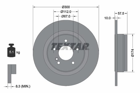 DISC FRANA TEXTAR 92163303 - Compatibil cu MERCEDES-BENZ, MERCEDES-BENZ (BBDC)