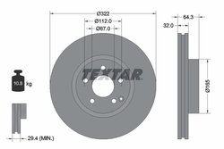 DISC FRANA TEXTAR 92163505 - Compatibil cu MERCEDES-BENZ, MERCEDES-BENZ (BBDC)