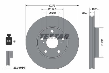 DISC FRANA TEXTAR 92163703 - Compatibil cu TOYOTA