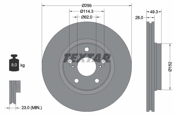Disc frana Textar 92163903