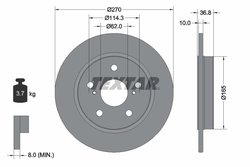 DISC FRANA TEXTAR 92164003 - Compatibil cu TOYOTA