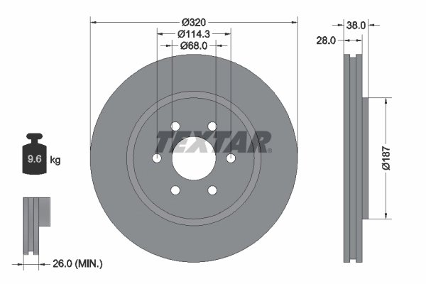Disc frana Textar 92164405