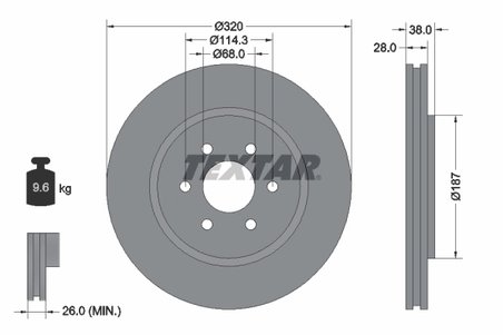 Disc frana Textar 92164405