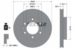 DISC FRANA TEXTAR 92164500 - Compatibil cu KIA