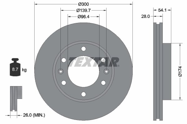 Disc frana Textar 92164500