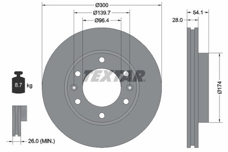 Disc frana Textar 92164500