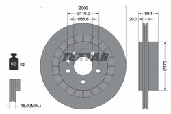 DISC FRANA TEXTAR 92164900 - Compatibil cu BAIC, BAIC BJEV, SAAB