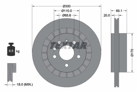 Disc frana Textar 92164900