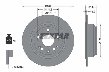 DISC FRANA TEXTAR 92165803 - Compatibil cu HONDA, HONDA (GAC)