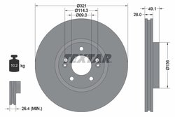 DISC FRANA TEXTAR 92166005 - Compatibil cu HYUNDAI