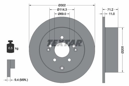 DISC FRANA TEXTAR 92166103 - Compatibil cu HYUNDAI, INOKOM