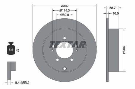 DISC FRANA TEXTAR 92167003 - Compatibil cu CITROEN, MITSUBISHI, MITSUBISHI (BJC), PEUGEOT