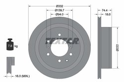 DISC FRANA TEXTAR 92167303 - Compatibil cu MITSUBISHI