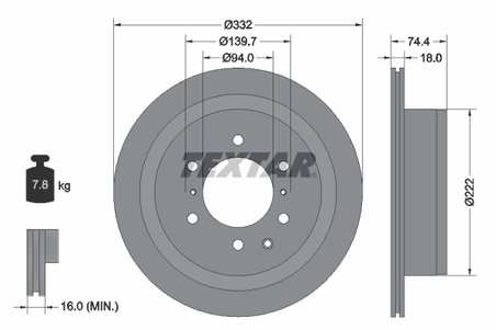 DISC FRANA TEXTAR 92167303 - Compatibil cu MITSUBISHI