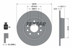 DISC FRANA TEXTAR 92167603 - Compatibil cu HSV, OPEL, VAUXHALL