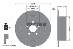 DISC FRANA TEXTAR 92167800 - Compatibil cu SUBARU
