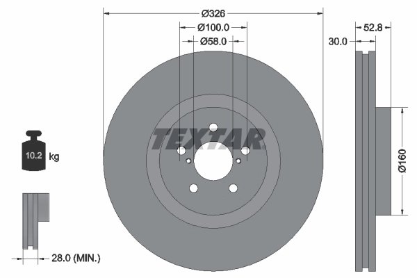 DISC FRANA TEXTAR 92167900 - Compatibil cu SUBARU, TOYOTA