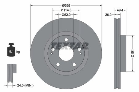 Disc frana Textar 92168003